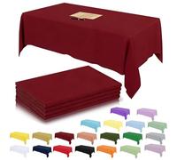Confezione da 4 tovaglie in plastica bordeaux, per tavoli rettangolari, 137 x 274 cm, decorative per feste, usa e getta, colore rosso scuro, decorazioni per feste, picnic, compleanni, Natale