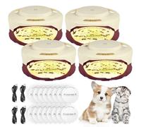 Confezione da 4 trappole per pulci per interni della tua casa, trappola antipulci alimentata di tipo C per interni con doppia luce 30 luci LED, dispositivo di controllo delle pulci per interni e