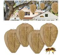 Confezione da 4 trappole per vespe, esche in carta, da appendere, per esterni, calabroni gialli per api e vespe repellenti per patio, cortile e giardino