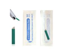 Confezione da 40 aghi usa e getta per microblading, lame inclinate da 0,18 mm, 18 pin, per trucco permanente per sopracciglia e labbra, compatibili con penne microblading, forniture per tatuaggi ad