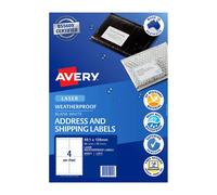 Confezione da 40 etichette laser Avery resistenti alle intemperie, resistenti al