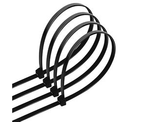 Confezione da 40 fascette in nylon di colore nero, perfette per vari usi. Con una larghezza di 3,6 mm e una lunghezza di 150 mm, sono resistenti ed efficaci per assicurare e organizzare.
