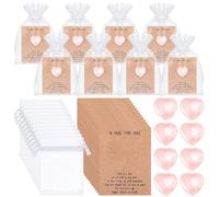 Confezione da 40 gettoni a forma di cuore, set regalo tascabile premuroso per colleghi e persone care a lunga distanza, rosa
