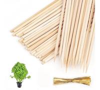Confezione da 40 pali in bambù naturale da 45,7 cm, supporti per piante in legno, bastoncini da giardino in legno per piante pomodori floreali in vaso, cartelli in legno da giardino