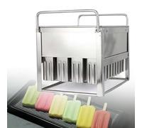 Confezione da 40 stampi per ghiaccioli in acciaio inox con 100 bastoncini di legno, riutilizzabili, per ghiaccioli fatti in casa, senza BPA, per cucina, pasticceria