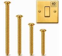 Confezione da 40 viti miste M3.5 in ottone lucido per interruttore della luce e presa, misure miste (30 mm, 40 mm, 50 mm, 75 mm)