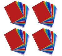 Confezione da 48 divisori multicolori, per raccoglitori a 3 anelli, divisori per quaderni, per raccoglitori ad anelli da 2/3/4/11, formato lettera (20 x 20 cm)