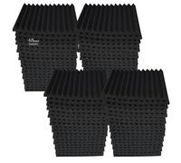 Confezione da 48 pannelli acustici in schiuma per insonorizzazione, 30,5 x 30,5 x 2,5 cm, colore nero
