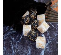 Confezione da 48 pezzi di dadi per conteggio misti, dadi per conteggio neri per Magic: The Gathering, set di dadi token di identificazione e protezione delle creature per giochi di carte Inglese nero 