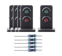 Confezione da 5 1/87 modello di treno semaforo mini ferroviario decorazione modello 2 luci 5 pz 2 luci luci di segnalazione