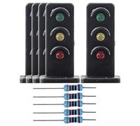 Confezione da 5 1/87 modello di treno semaforo mini ferroviario decorazione modello 3 luci 5 pz 3 luci luci di segnalazione