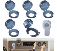 Confezione da 5 + 1 coperture di sicurezza per fornelli, serratura a prova di bambino, design a doppia chiave e dimensioni universali, resistenti all'acqua, resistenti all'olio e alle alte temperature