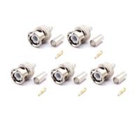 Confezione da 5/10 connettori BNC maschio a crimpare 50OHM connettore RG58 RG59 cavo coassiale a bassa perdita tipo BNC convertitore per saldatura