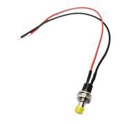 Confezione da 5 1A 250V AC 2 pin SPST normalmente aperto interruttore a pulsante momentaneo con filo da 20 cm(Yellow)