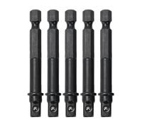 Confezione da 5 adattatori da 6,35 mm per chiave a bussola da codolo esagonale a quadrato per estensione della presa, adattatore per punte in acciaio al cromo vanadio da 65 mm con cuscinetto a sfera