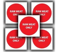 Confezione da 5 adesivi per allergeni alimentari solo carne cruda, etichette per cucina codificate a colori, decalcomanie per ristorazione e ristorazione