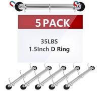 Confezione da 5 anelli con meccanismo a 3 anelli, 3,8 cm, per fogli da 21,5 x 28 cm, anelli magnetici a D