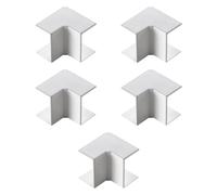 Confezione da 5, Angolo interno, curva 90°, per minicanalina 20x10mm, bianco, in PVC, tecnopolimero ad alta resistenza, mini canaline, canale per cavi elettrici, impianto elettrico