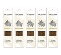 Confezione da 5 bastoncini di incenso in legno di sandalo Jiri and Friends 100% sandali naturali, 15 pezzi di incenso Natural Incense Sandalwood Fair Trade