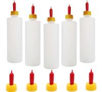 Confezione da 5 biberon per capra e agnello con tettarelle in silicone, kit di alimentazione per latte di bestiame piccolo da 400 ml per pecore, suinetti, vitelli e animali orfani, set per
