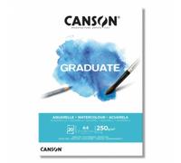 Confezione da 5 blocchi 20 fogli Canson® Graduate A4 250 g/m², grana fine bianca