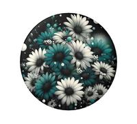 Confezione da 5 bottoni rotondi con finitura lucida e pinback di sicurezza, 6 cm, moderni, color foglia di tè, a pois, laminati