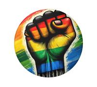 Confezione da 5 bottoni rotondi laminati Lgbt-Gay-Pride-Rainbow da 6 cm, con finitura lucida e pinback sicuro