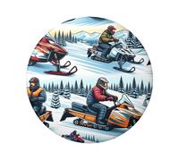 Confezione da 5 bottoni rotondi laminati per motoslitte invernali da 6 cm, con finitura lucida e pinback sicuro