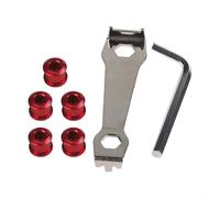 Confezione da 5 bulloni per corona della bicicletta, con doppie viti per ruota dentata e strumenti per la manutenzione professionale (rosso)