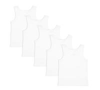 Confezione da 5 canottiere intimo senza maniche per bambine, 100% cotone, bianco pastello, taglia 2-12 anni, bianco-2, 6-7 Anni