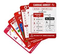 Confezione da 5 carte tascabili PALS di riferimento, fronte/retro, impermeabili, per pediatrici, supporto vitale avanzato, per infermieri, EMT e studenti di medicina