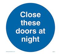 Confezione da 5 cartelli chiudi queste porte alla notte, 100 x 100 mm, S10
