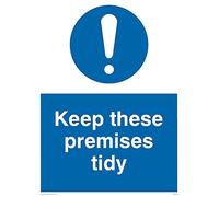 Confezione da 5 cartelli con scritta Keep These Premises Tidy - 150 x 200 mm - A5P