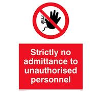 Confezione da 5 cartelli con scritta "No Access Access Except For Authorised Personel", 150 x 200 mm, formato A5P