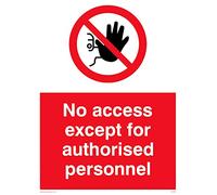 Confezione da 5 cartelli con scritta "No Access Access Except For Authorised Personel", 150 x 200 mm, formato A5P
