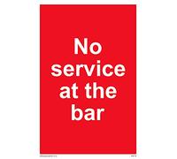 Confezione da 5 cartelli con scritta "No service at the bar", 100 x 150 mm, formato A6P