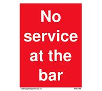 Confezione da 5 cartelli con scritta "No service at the bar", 75 x 100 mm, A7P