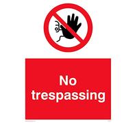 Confezione da 5 cartelli con scritta "No Trespassing" - 150 x 200 mm - A5P