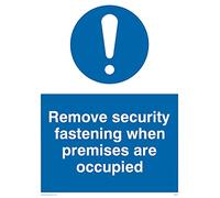 Confezione da 5 cartelli con scritta "Remove Security When Occupied", 150 x 200 mm, formato A5P