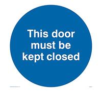 Confezione da 5 cartelli con scritta "This Door Must Be Kept Closed ", 150 x 150 mm, S15