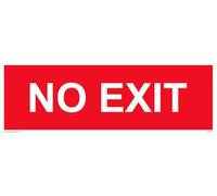Confezione da 5 cartelli con sfondo rosso "No Exit", 300 x 100 mm, L31