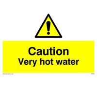 Confezione da 5 - Cartello con scritta"Caution Very Hot Water", 150 x 100 mm, A6L