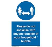 Confezione da 5 - Cartello con scritta "Please do not socialize with anyone outside of your house", 100 x 150 mm, formato A6P