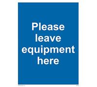 Confezione da 5 - Cartello con scritta "Please leave equipment here" - 150 x 200 mm - A5P
