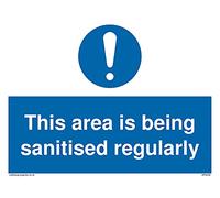 Confezione da 5 - Cartello"This area is being sanitised regular" - 200 x 150 mm - A5L