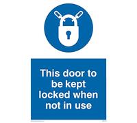 Confezione da 5 - Cartello"This Door To Be Kept Locked When Not In Use - 100 x 150 mm - A6P