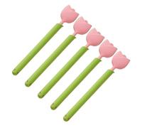 Confezione da 5 clip alla moda a forma di tulipani per sacchetti di cibo con scatola di immagazzinaggio accessorio per forniture da cucina organizzazione snack sacchetti sigillanti