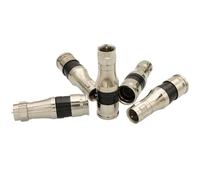 Confezione da 5 connettori RG11, raccordi coassiali a compressione di tipo F con O-ring resistente alle intemperie, perno placcato argento per bassa perdita di segnale, adattatore coassiale resistente