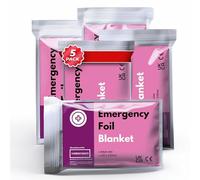 Confezione da 5 coperte termiche di emergenza - grande foglio termico argento per campeggio all'aperto, escursionismo, coperta riscaldata di sopravvivenza ideale per kit di primo soccorso in auto e
