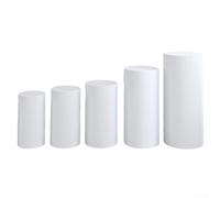 Confezione da 5 coperture elastiche per cilindri, perfette per decorazioni di matrimoni ed eventi, facili da pulire e mantenere, aggiungono un tocco unico (bianco)
